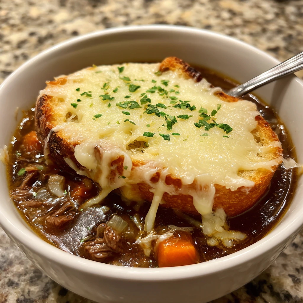 Savory French Onion Short Rib Soup with Gruyère Toasts for Cozy Evenings