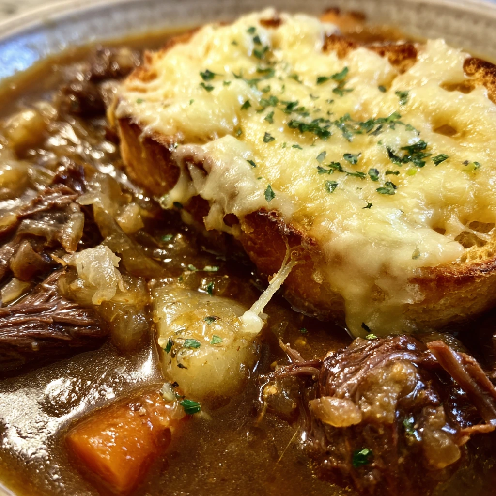 Savory French Onion Short Rib Soup with Gruyère Toasts for Cozy Evenings