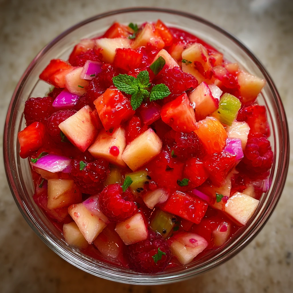 Delicious Fruit Salsa with Crunchy Cinnamon Sugar Tortilla Chips