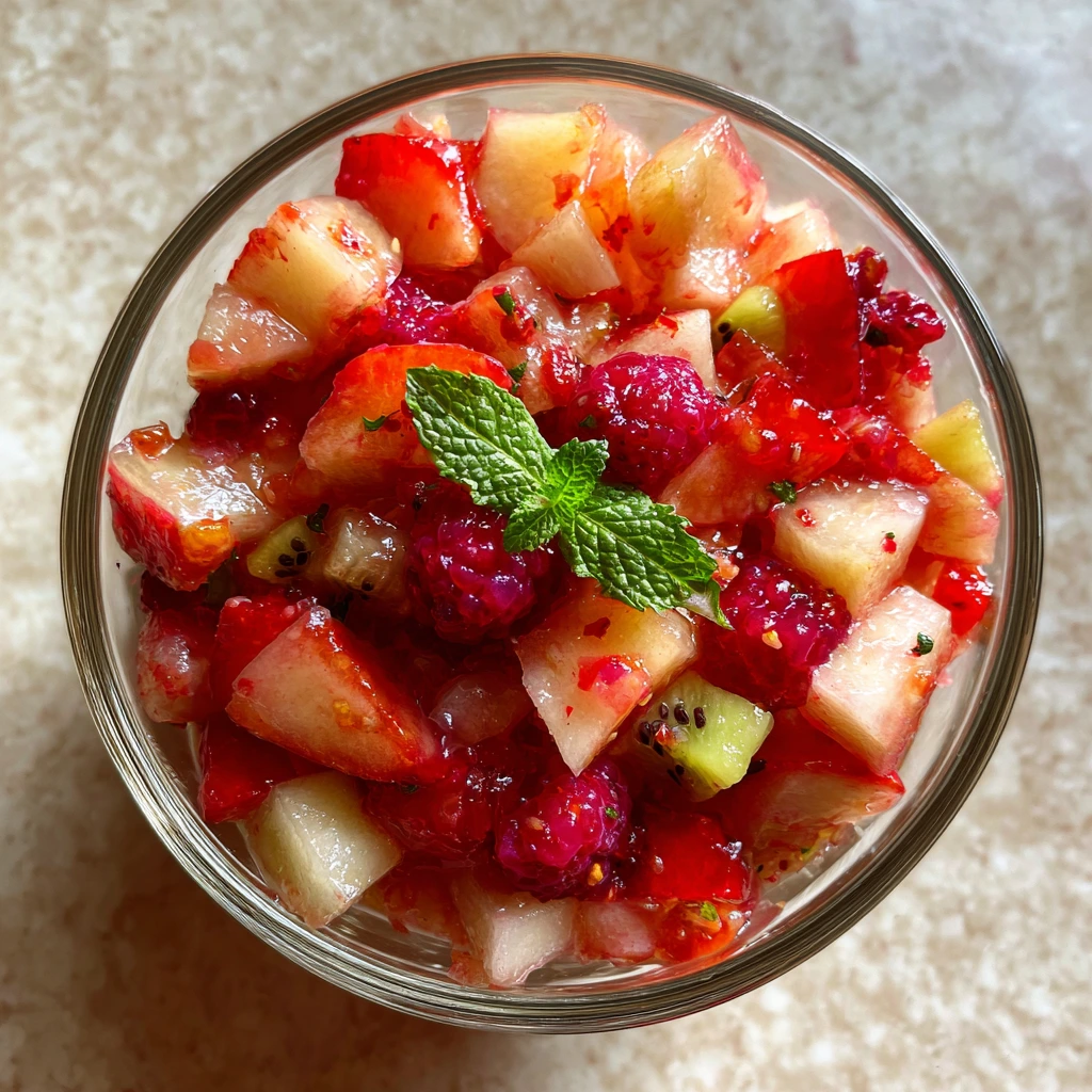 Delicious Fruit Salsa with Crunchy Cinnamon Sugar Tortilla Chips