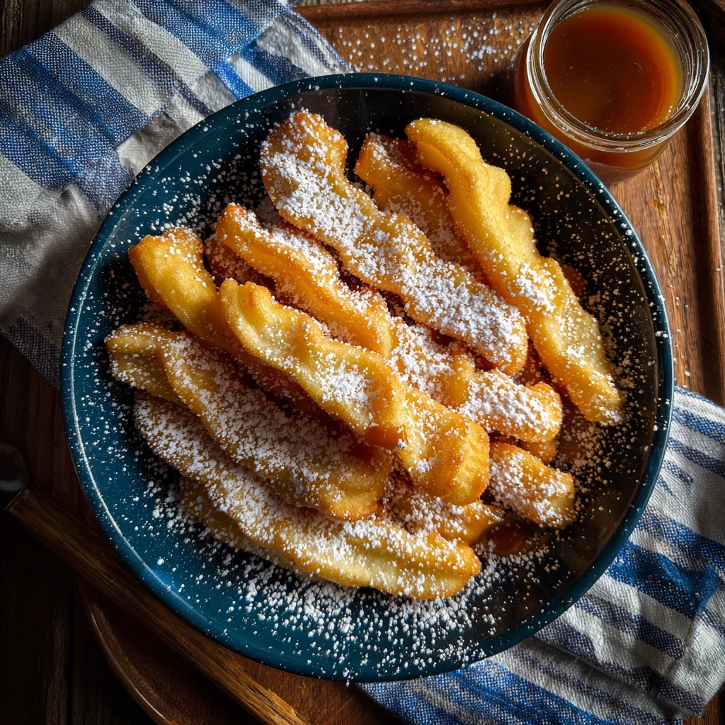 Deliciously Indulgent Funnel Cake Apple Fries with Cinnamon Sugar Twist