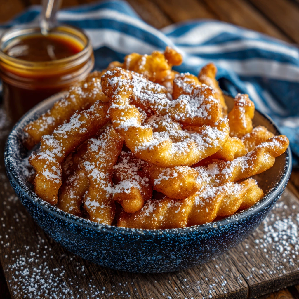 Deliciously Indulgent Funnel Cake Apple Fries with Cinnamon Sugar Twist