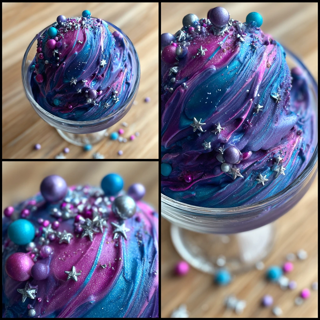 Cosmic Swirls: Dreamy Galaxy Ice Cream with Colors and Flavors