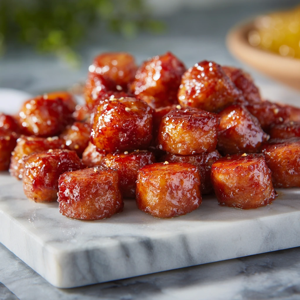 Savory and Sweet Game Day Kielbasa Bites with Honey BBQ Glaze