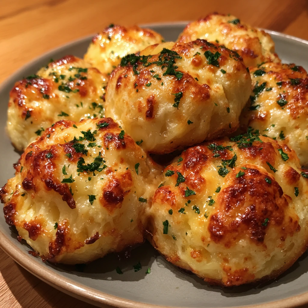 Savory Garlic Butter Cheese Bombs with Melted Mozzarella and Parmesan Bliss