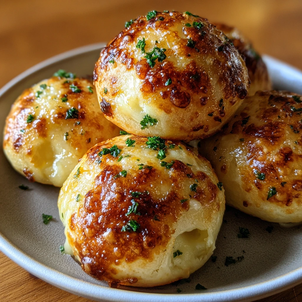 Savory Garlic Butter Cheese Bombs with Melted Mozzarella and Parmesan Bliss