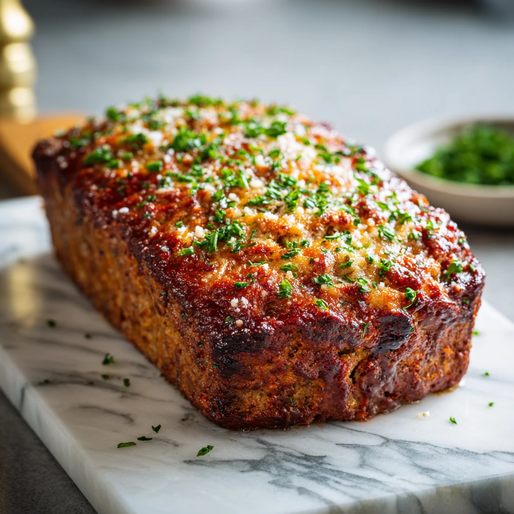 Savory Garlic Parmesan Meatloaf with a Flavorful Twist