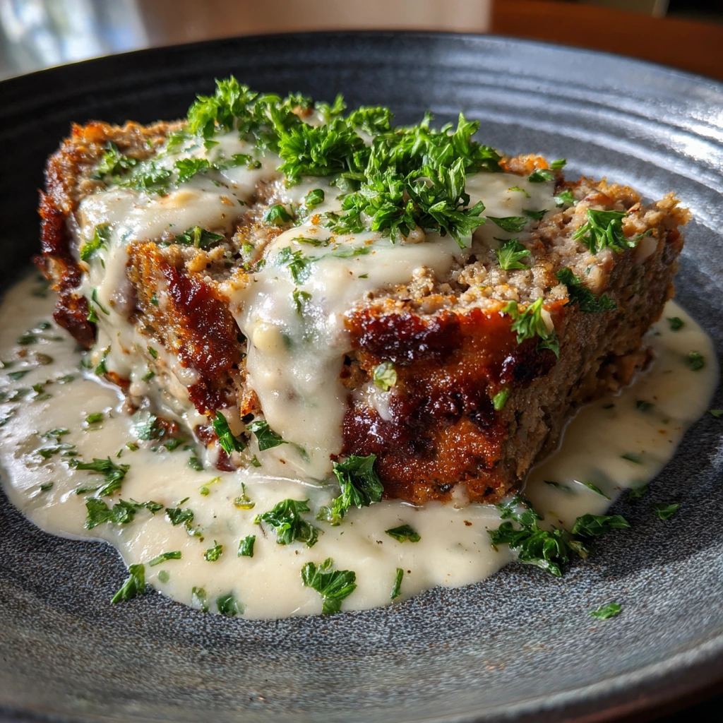 Savory Garlic Parmesan Meatloaf with Herbs and Cheese