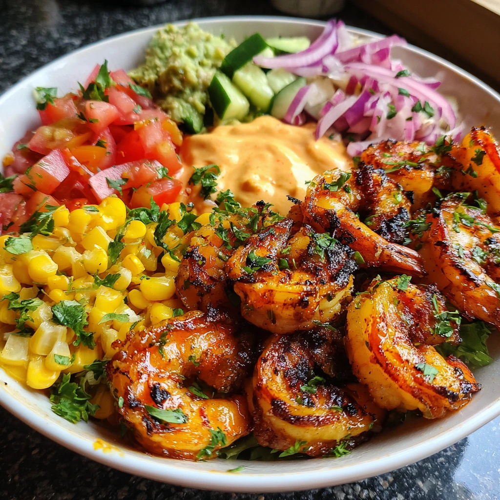 Savory Garlic Shrimp Bowl with Quinoa and Fresh Vegetables