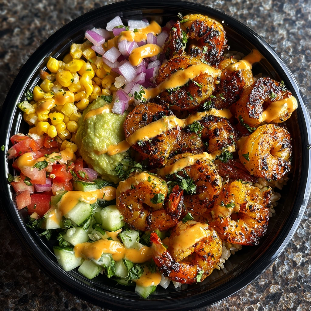 Savory Garlic Shrimp Bowl with Quinoa and Fresh Vegetables