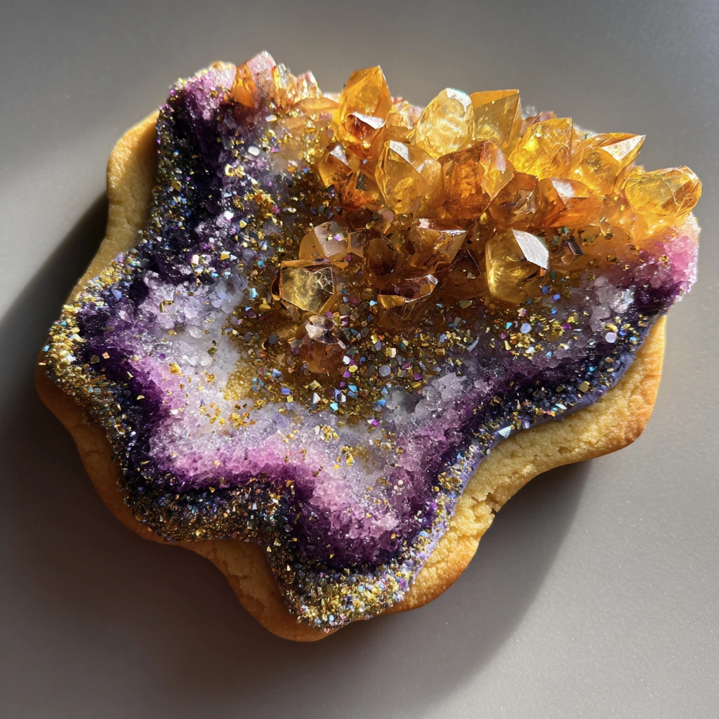 Stunning Geode Sugar Cookies with Vibrant Royal Icing Crystals