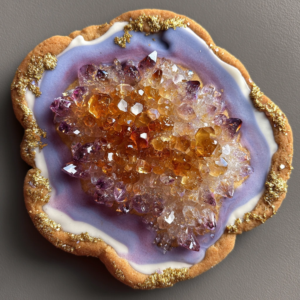 Stunning Geode Sugar Cookies with Vibrant Royal Icing Crystals