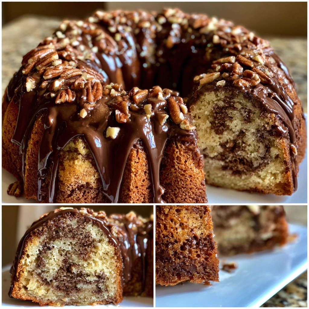 Decadent German Chocolate Pecan Pound Cake with Creamy Coconut Frosting