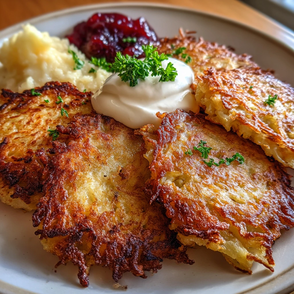 Crispy German Potato Pancakes with Savory Onions and Fresh Herbs