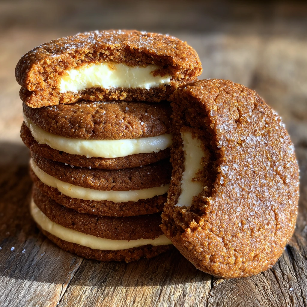 Decadent Gingerbread Cheesecake Cookies with Creamy Filling