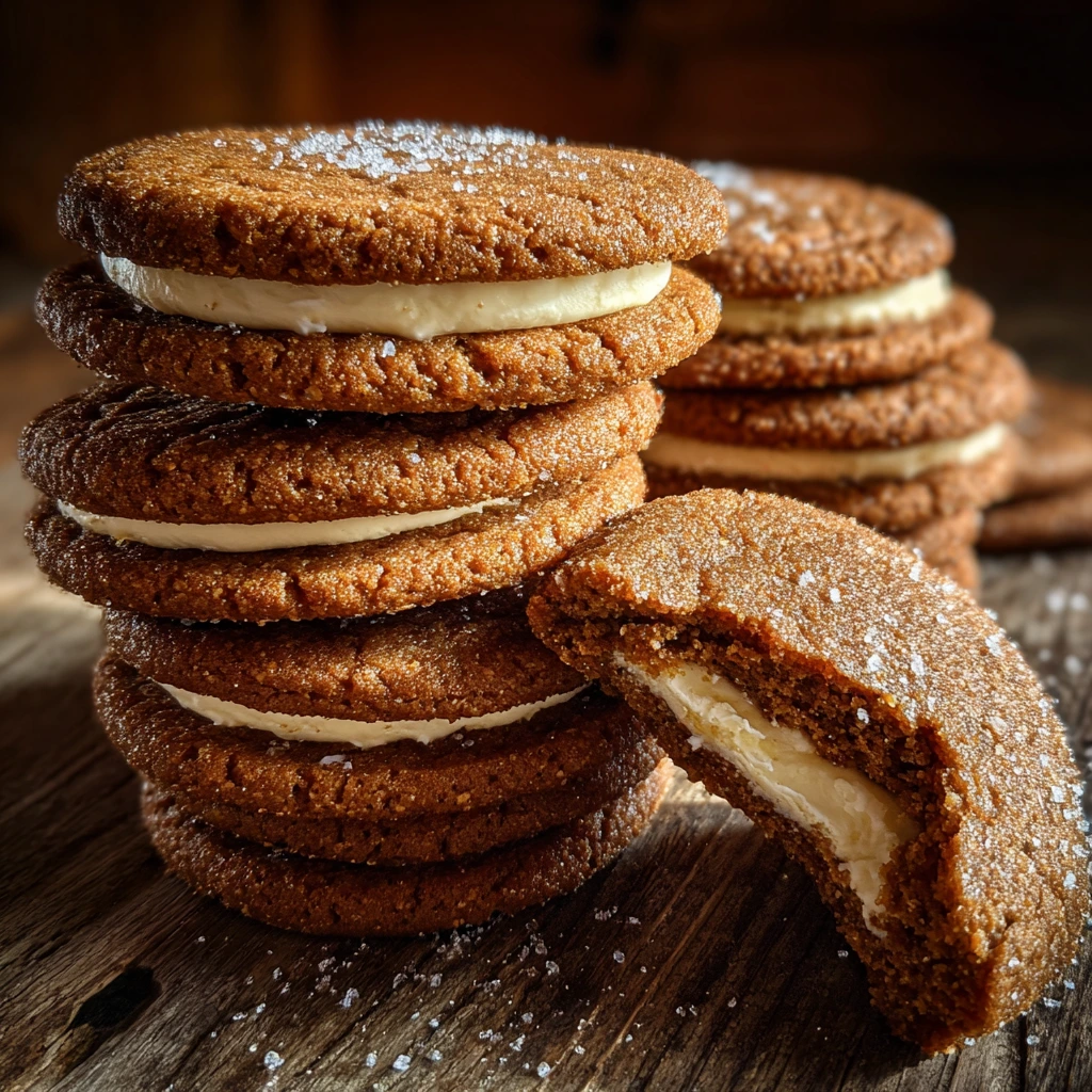 Decadent Gingerbread Cheesecake Cookies with Creamy Filling