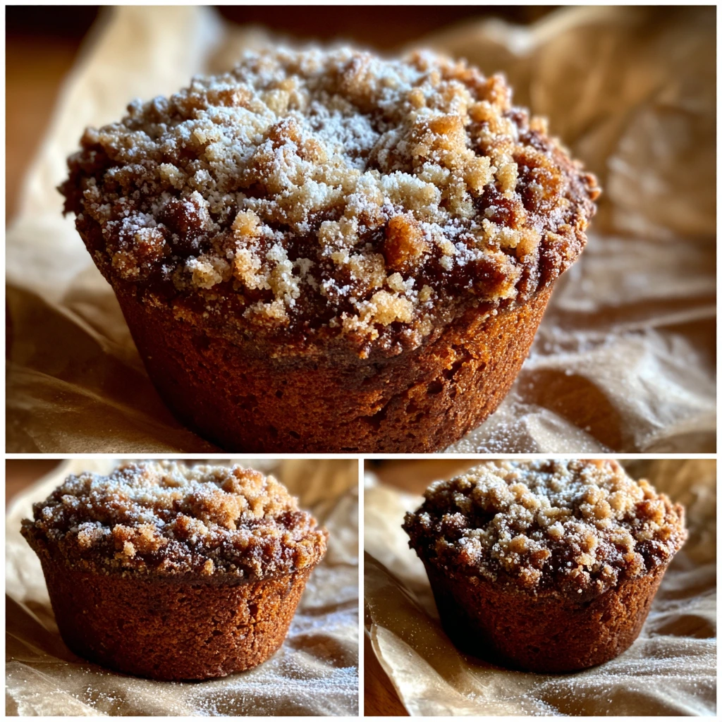 Deliciously Spiced Gingerbread Streusel Muffins with a Crunchy Topping