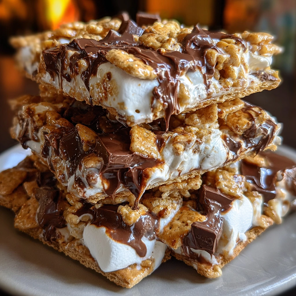 Deliciously Crunchy Golden Grahams S'mores with Melted Chocolate and Marshmallows