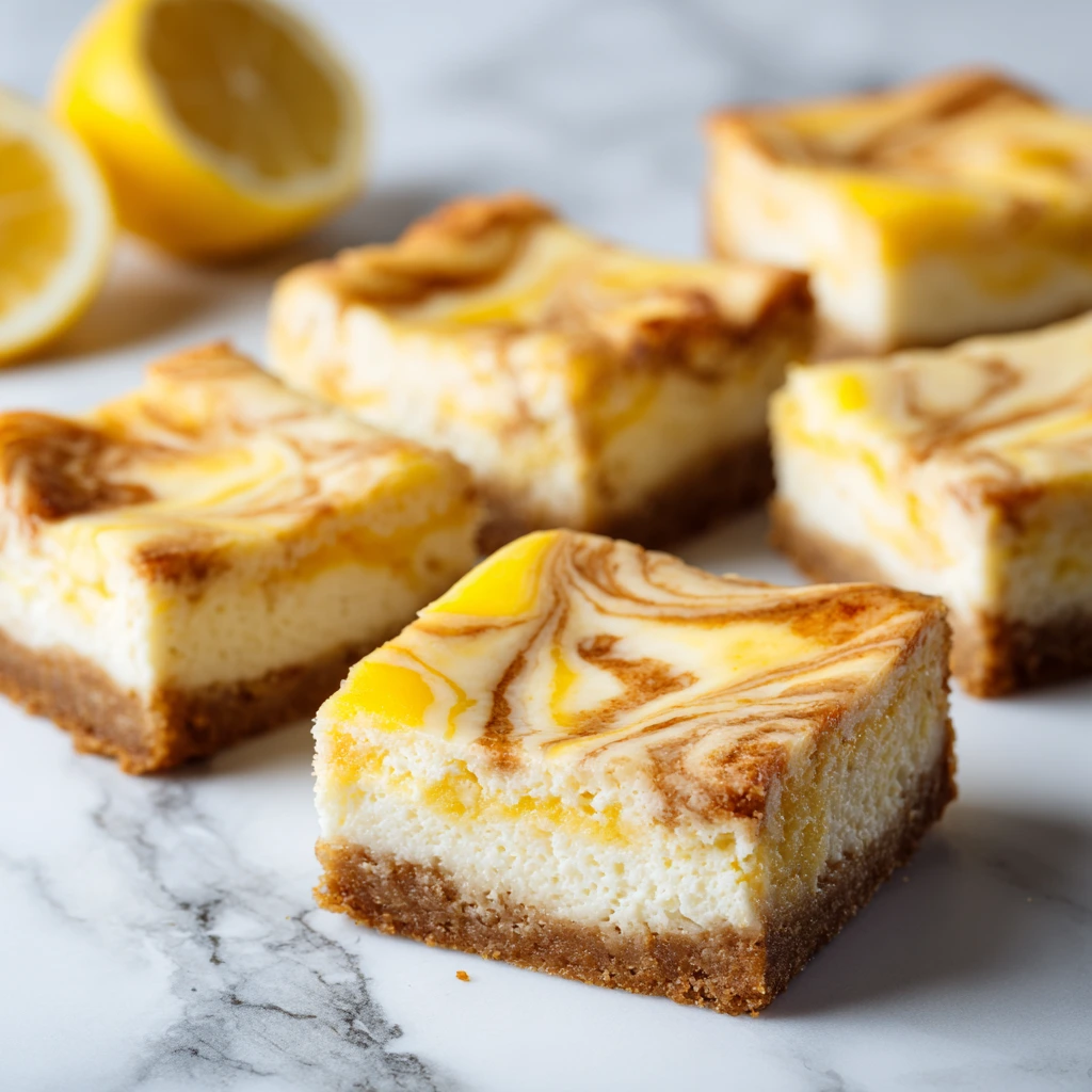 Deliciously Gooey Lemon Cheesecake Bars with a Buttery Crust