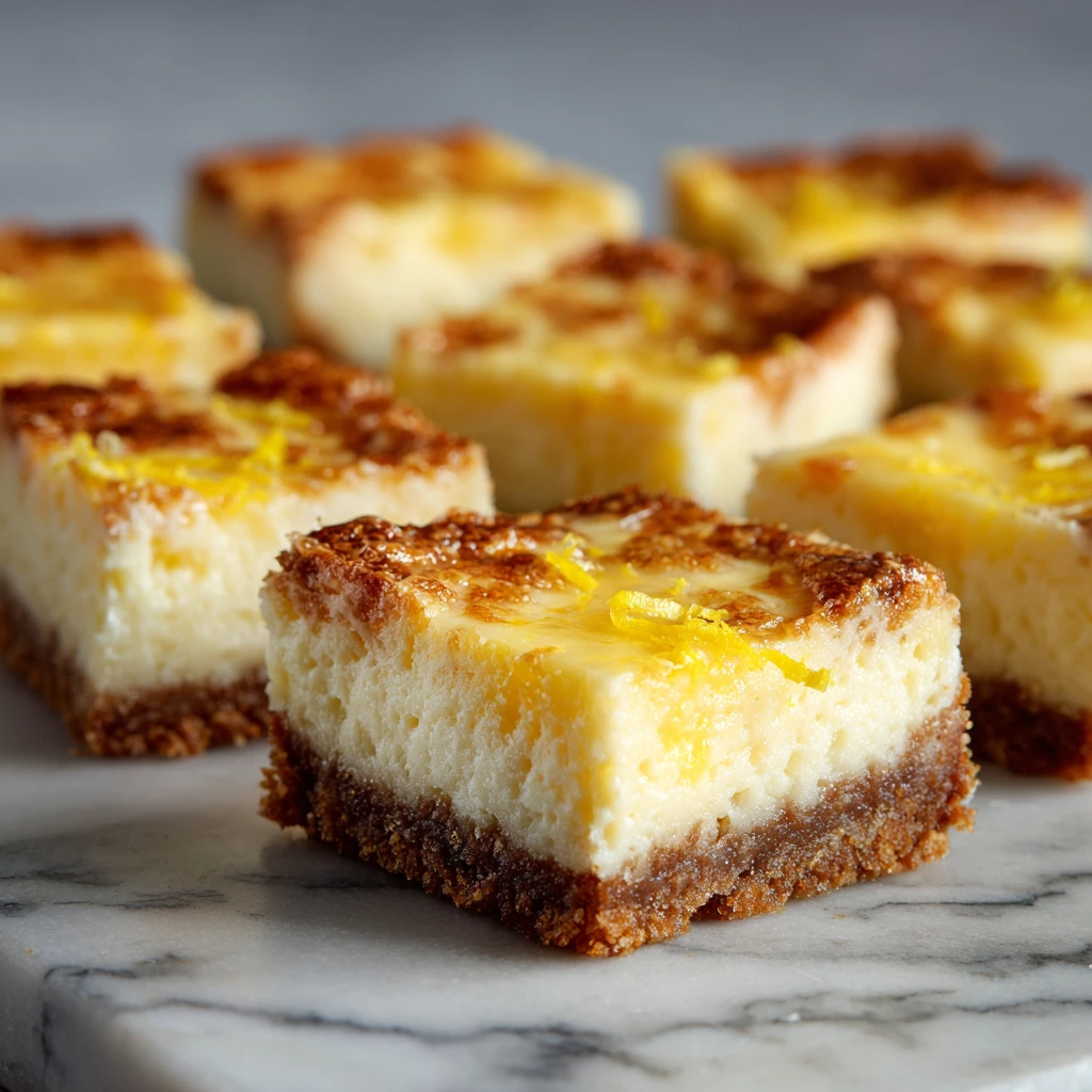 Deliciously Gooey Lemon Cheesecake Bars with a Buttery Crust