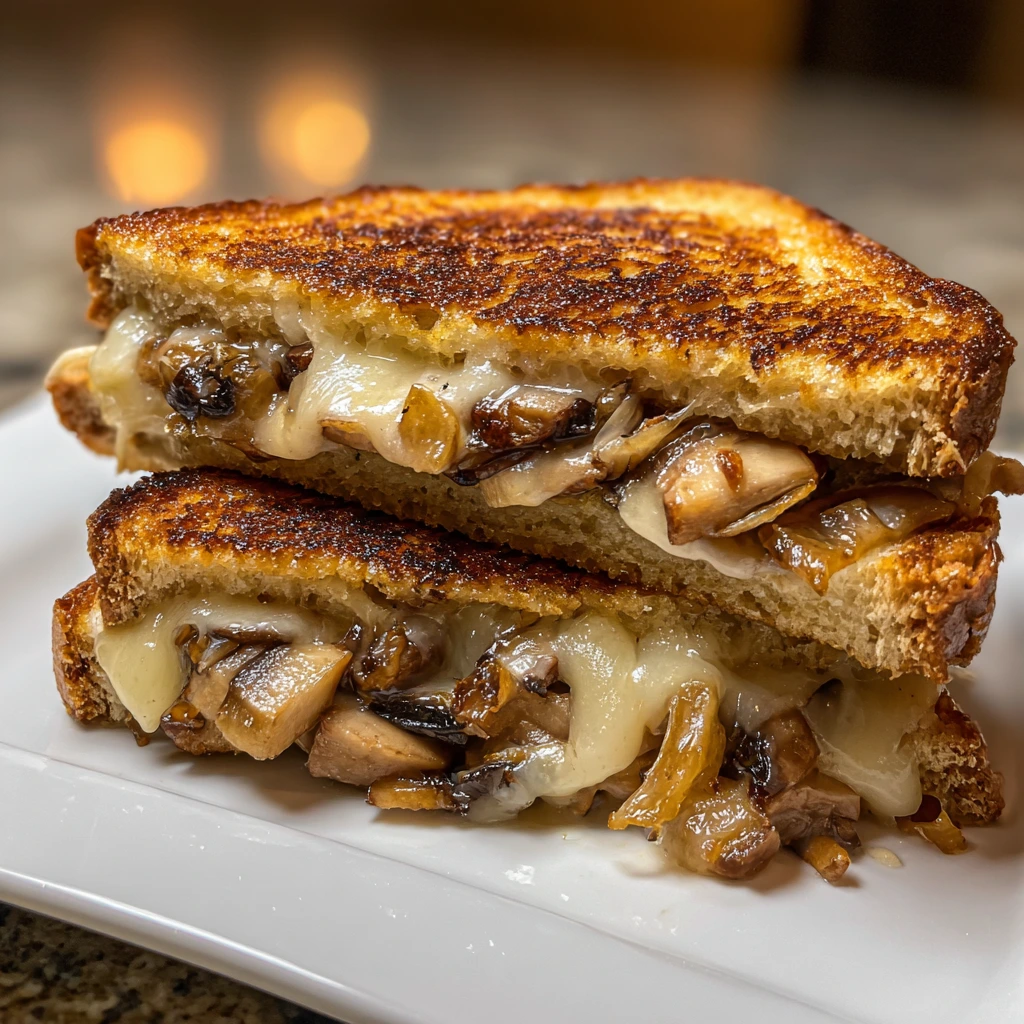 Decadent Gouda Mushroom Grilled Cheese with Caramelized Onions and Thyme