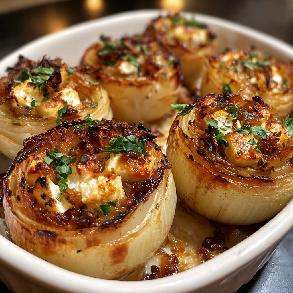 Delicious Greek Stuffed Onions with Savory Rice and Feta Cheese