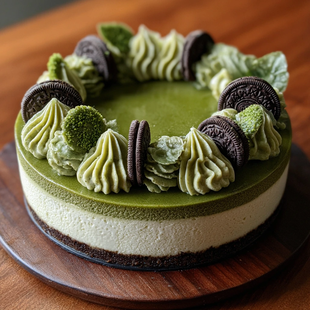 Decadent Green Velvet Oreo Cheesecake with Cream Cheese Frosting