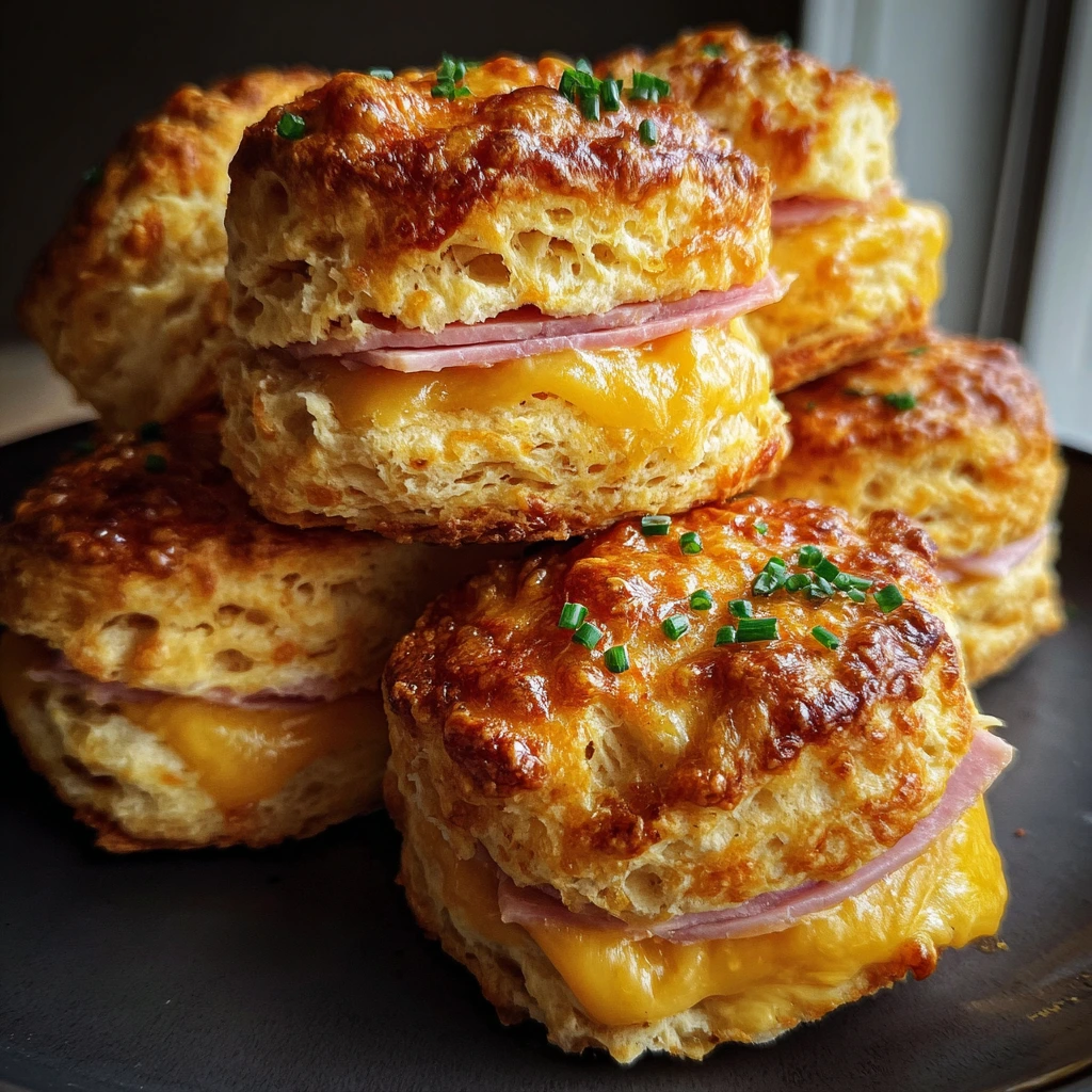 Savory Ham and Cheese Biscuits with Buttermilk and Fresh Herbs