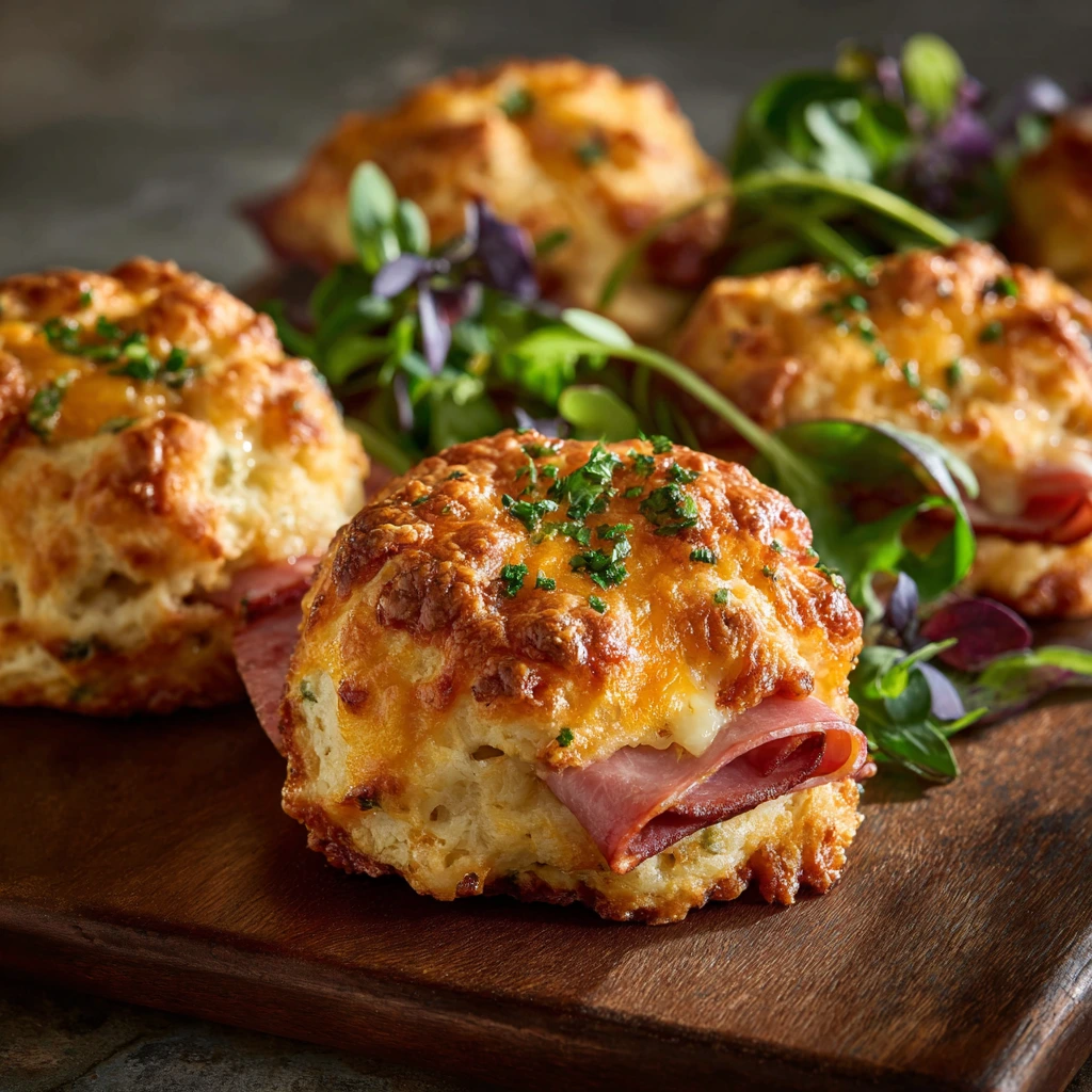 Savory Ham and Cheese Butter Swim Biscuits for Any Occasion