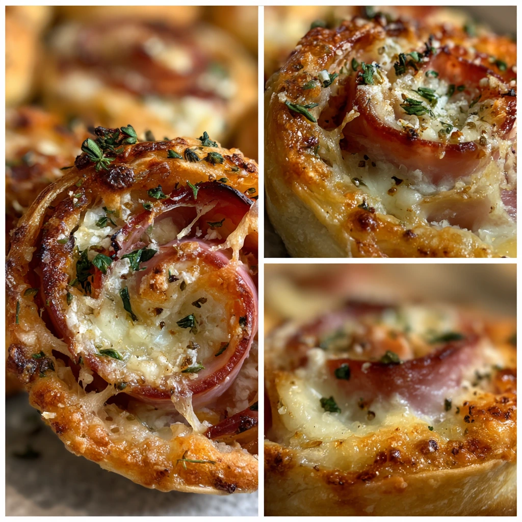 Savory Ham and Cheese Pinwheels with Creamy Dijon Mustard and Fresh Herbs