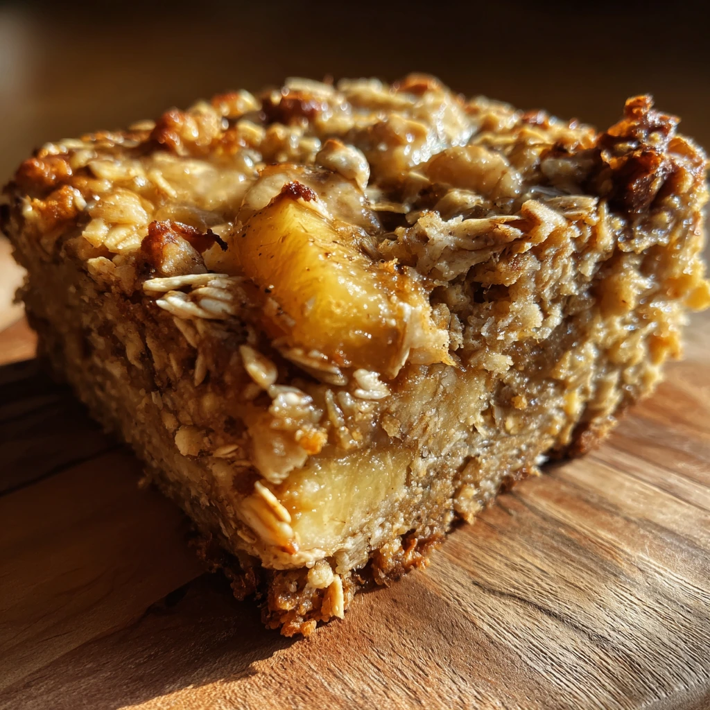 Deliciously Healthy Banana Oatmeal Bars with Nuts and Dried Fruits