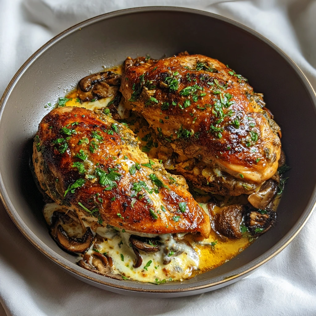 Savory and Healthy Mushroom Stuffed Chicken Breast with Garlic and Spinach
