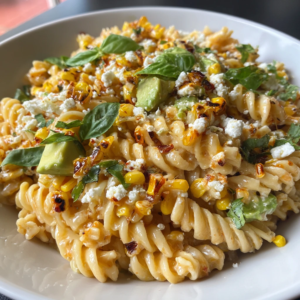 Bright and Flavor-Packed Healthy Street Corn Pasta Salad with Avocado and Lime