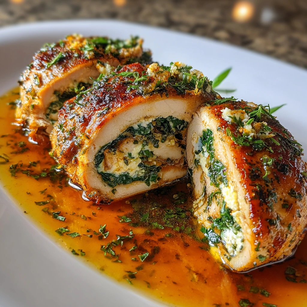 Savory Herbed Ricotta Chicken Rolls with Spinach and Parmesan Delight