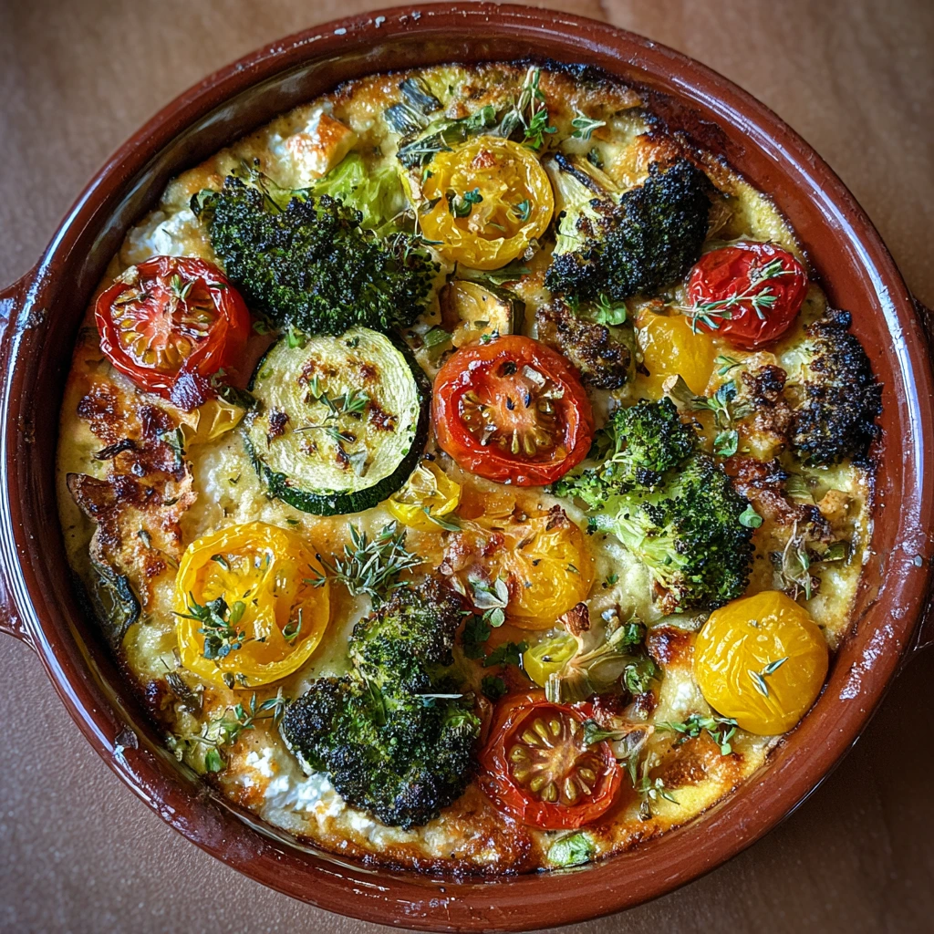 Delicious High-Protein Veggie Bake with Cottage Cheese and Thyme