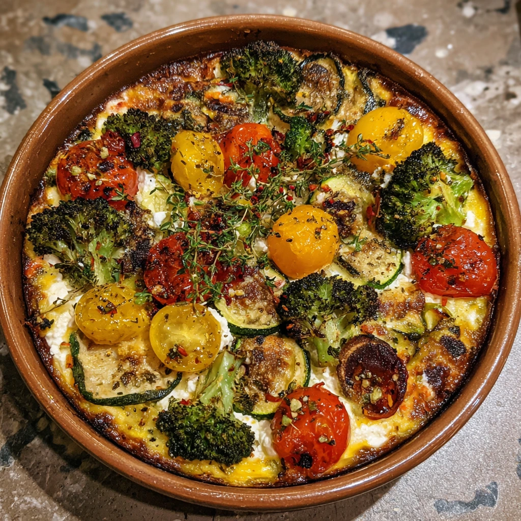 Delicious High-Protein Veggie Bake with Cottage Cheese and Thyme