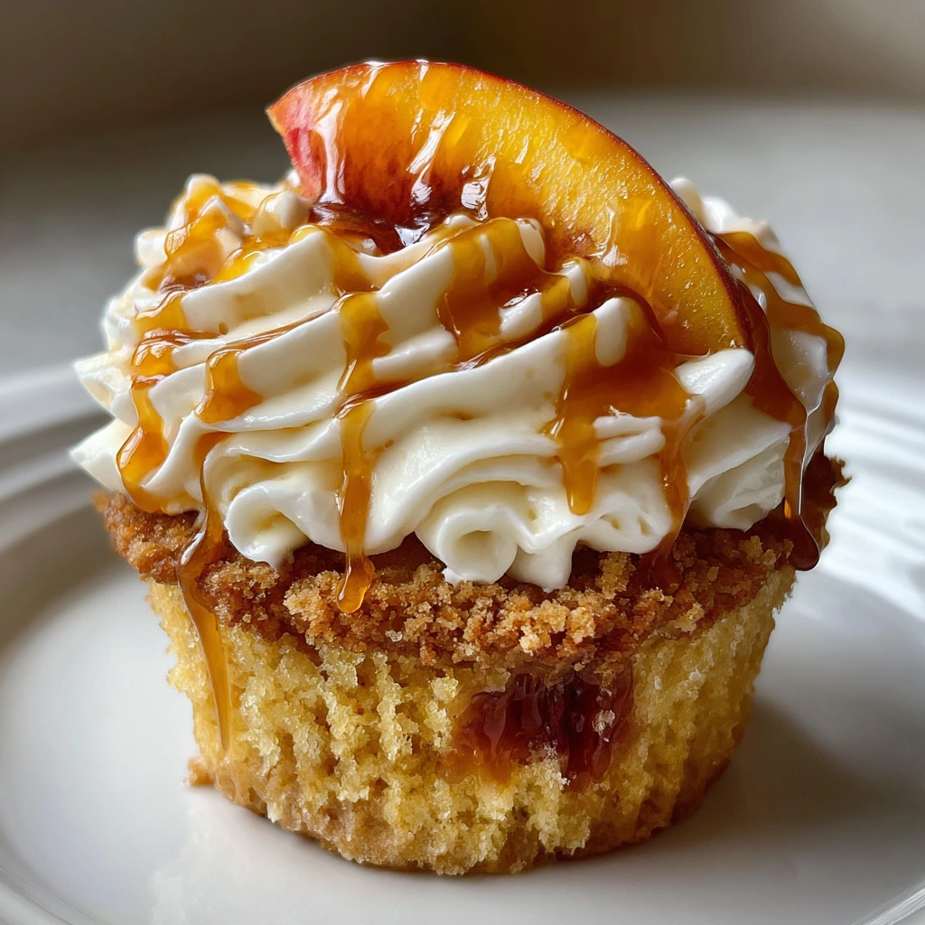Delicious Honey Peach Cream Cheese Cupcakes with a Sweet Surprise