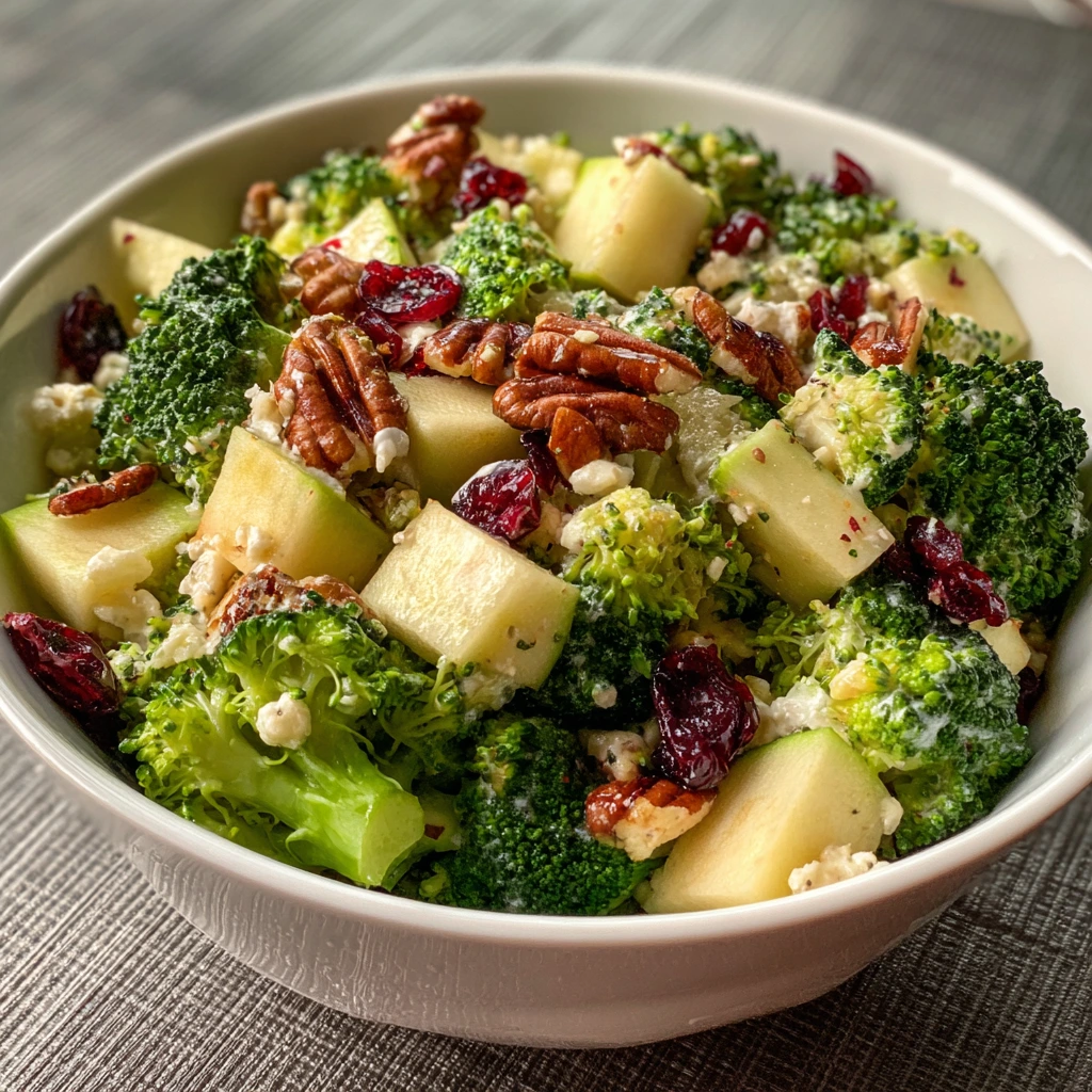 Refreshing Honeycrisp Apple Broccoli Salad with Crunchy Almonds and Creamy Dressing