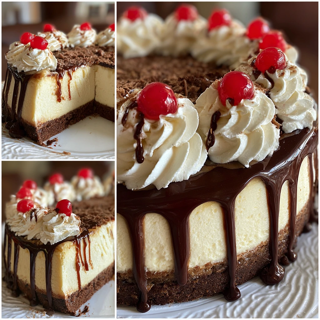 Decadent Hot Fudge Sundae Brownie Cheesecake with Creamy Layers