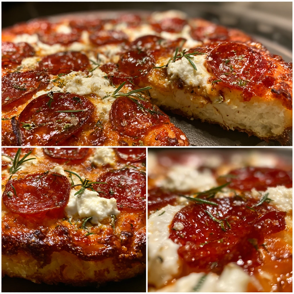 Sweet and Spicy Hot Honey Pepperoni Ricotta Pizza with Crispy Crust