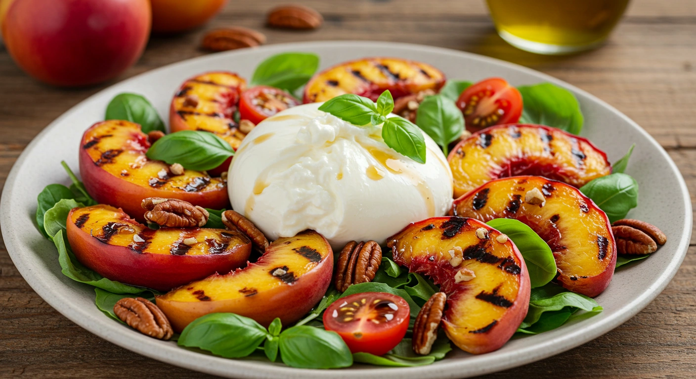 Grilled Peach Burrata Salad