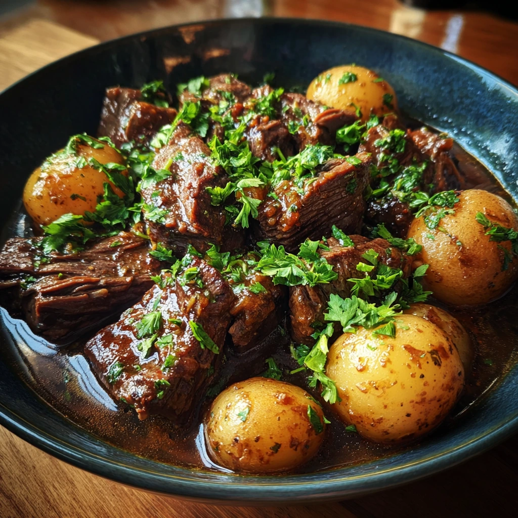 Mouthwatering Irresistible Slow Cooker Garlic Butter Beef with Herbs and Spices