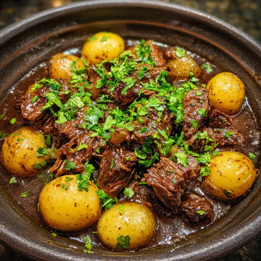 Mouthwatering Irresistible Slow Cooker Garlic Butter Beef with Herbs and Spices
