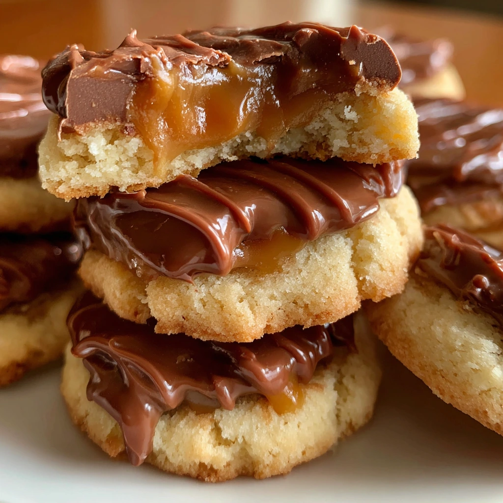 Decadent Irresistible Twix Cookies with Caramel and Chocolate Drizzle