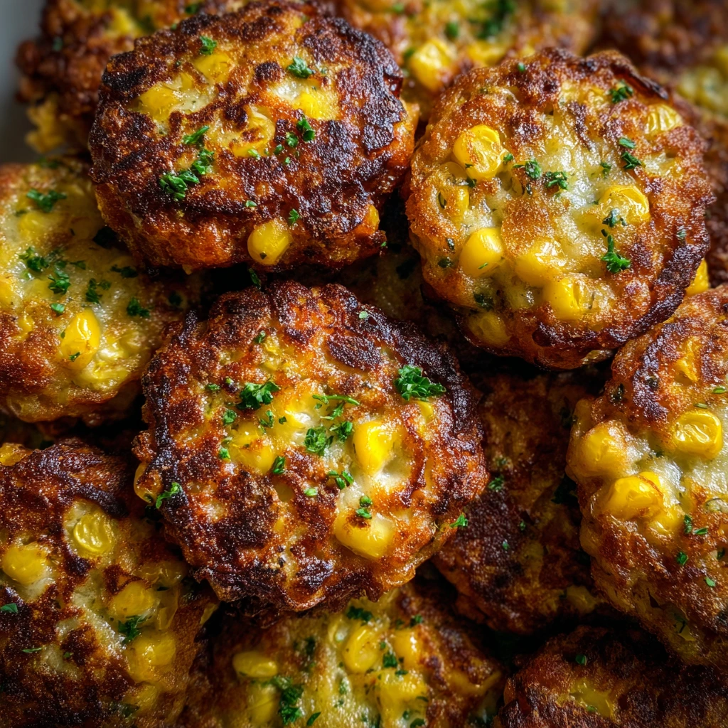 Irresistibly Crispy Cheesy Corn Fritters with Fresh Herbs and Spices