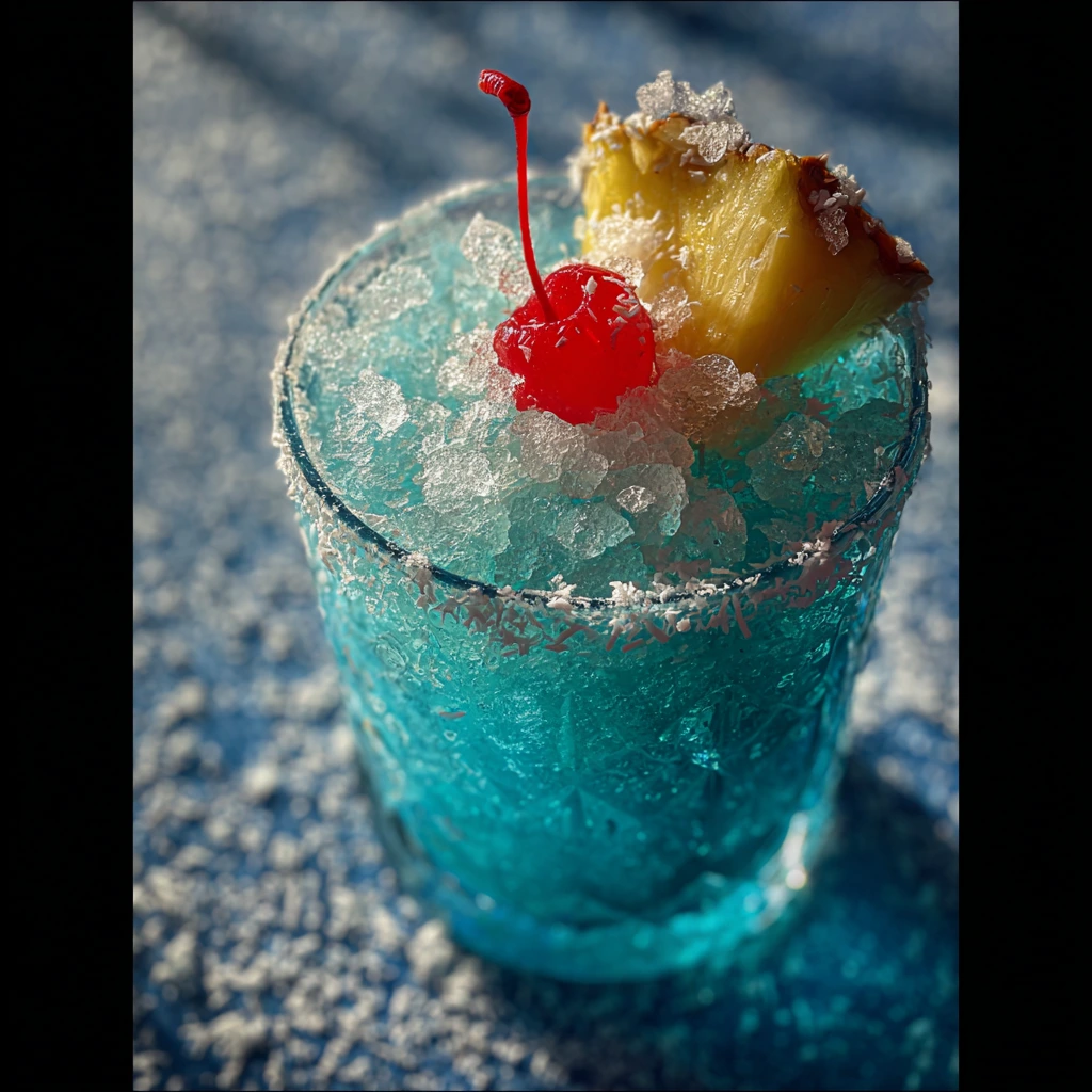 Delightfully Frosty Jack Frost Cocktail with Coconut and Blue Curacao