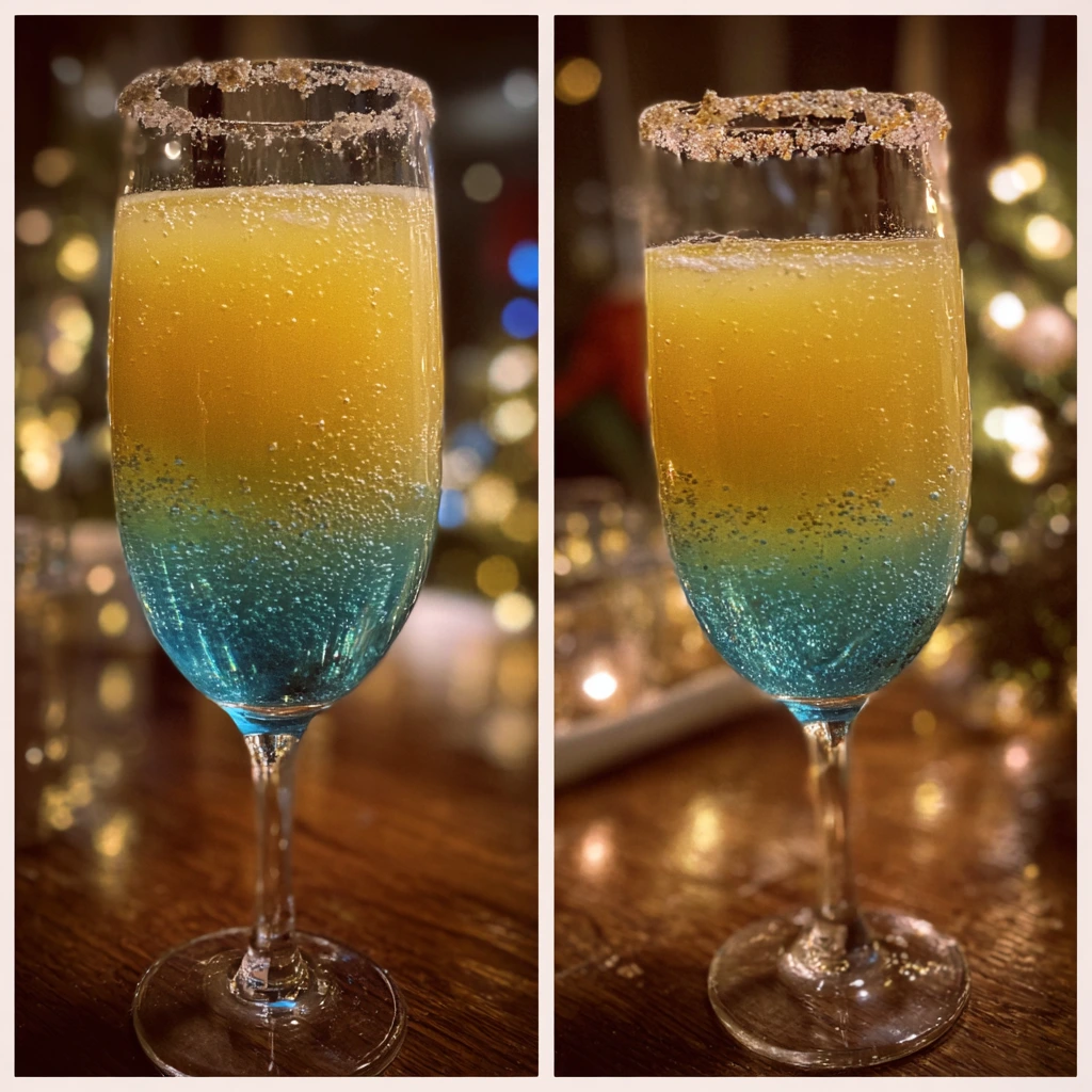 Frosty Jack Frost Mimosa with Sparkling Citrus and Blueberries