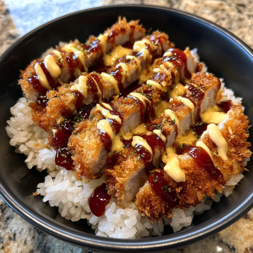 Savory Japanese Katsu Bowls with Crispy Chicken and Tangy Tonkatsu Sauce