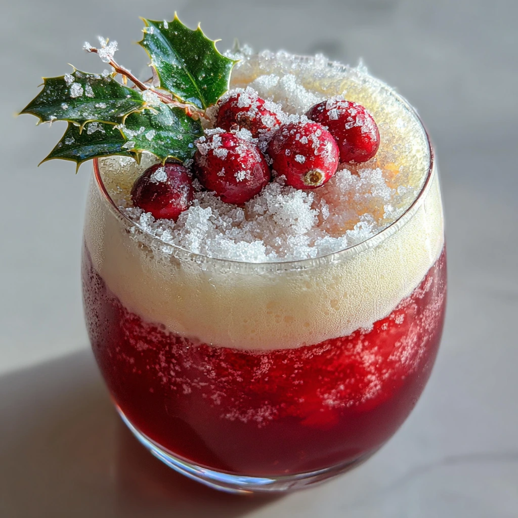 Delightfully Festive Kissing Santa Claus Mocktail with Cranberry and Mint