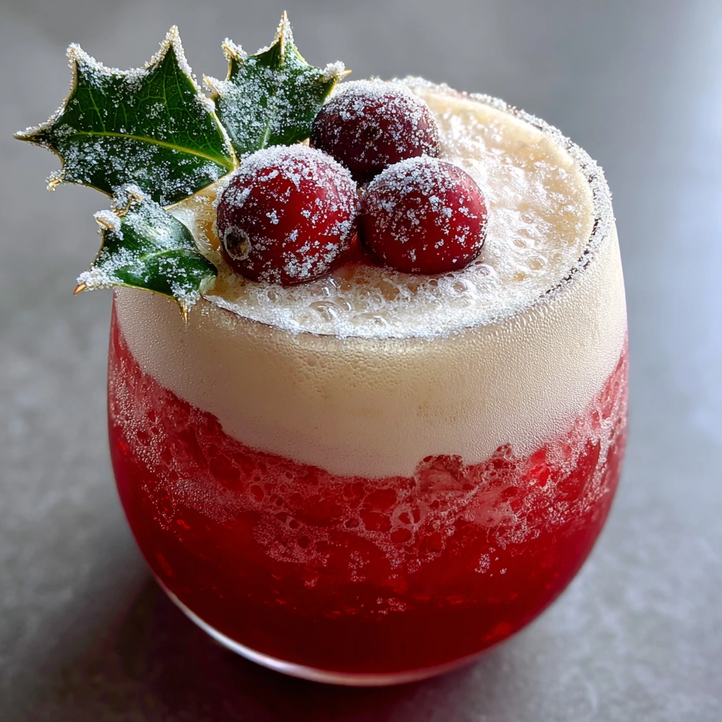 Delightfully Festive Kissing Santa Claus Mocktail with Cranberry and Mint